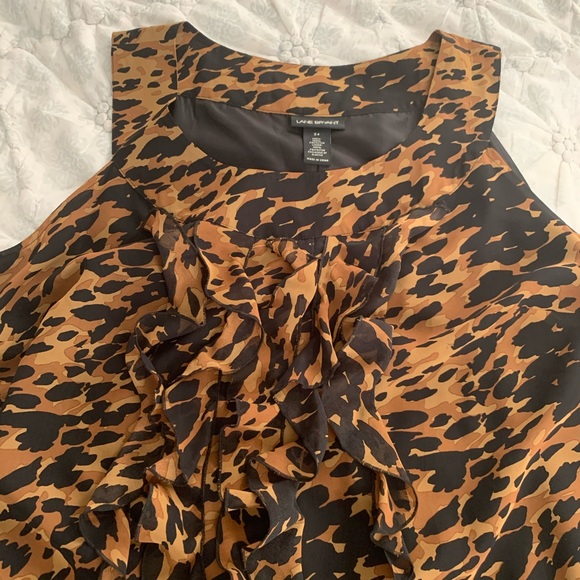 Lane Bryant Animal Print Ruffles Top, Size 24, EUC - Picture 1 of 5